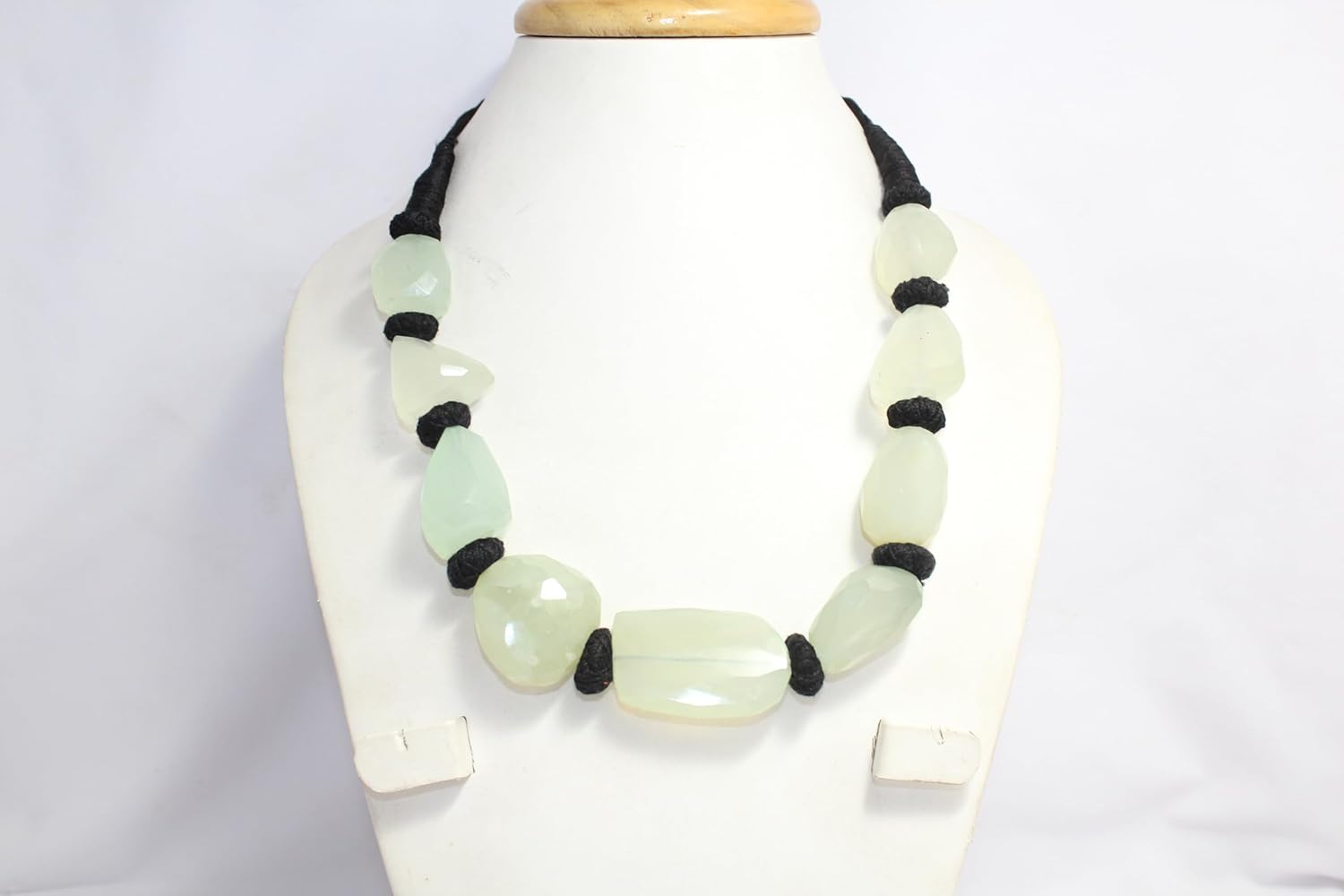 Rajasthan Gems Strand Necklace Chalcedony Beads Beaded Natural Gem Stone Gift Women D702