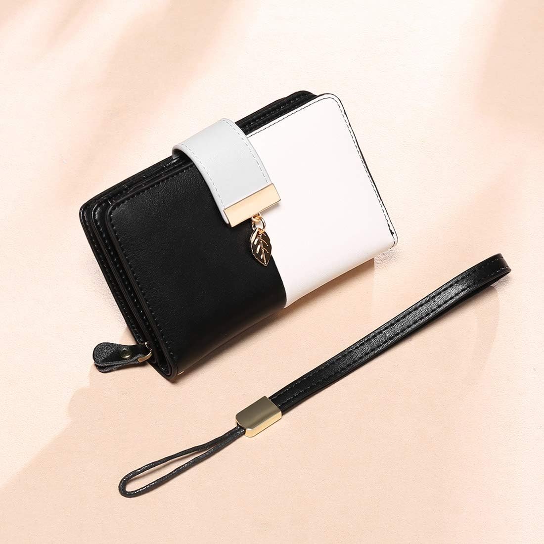 Womens Short Wallet Small Lady Purse Bifold RFID Blocking Leather Zipper Wallet Vintage Card Holder Elegant Clutch Wallet