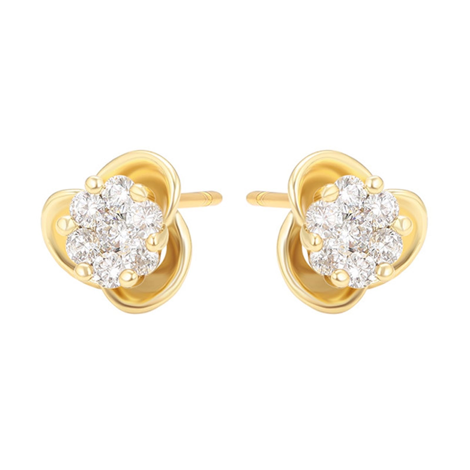 Pendientes de trébol para mujer con moissanite