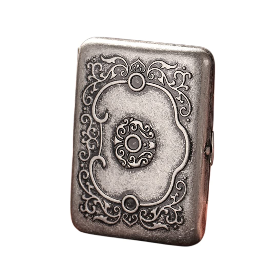 Portable Solid Copper Pocket Carrying Cigarette Box Case 16 Capacity for Regular Size Cigarettes with Gift Box for Men Women Smokers (3D Carved Dragon)