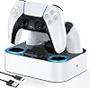 LVFAN PS5 Controller Charger Station, Fast Charging Dock with Safety Chip Protection and LED Indicator, Dual Controller Charging Station for Playstation 5 Controller (White)