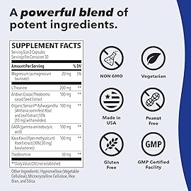 LifeSeasons Anxie-T - Stress Relief Supplement - Supports Mood & Mental Focus - Feel Calm and Relaxed - Eases Tension & Nervousness - Ashwagandha, Kava Kava, GABA & L-Theanine - 60 Capsules