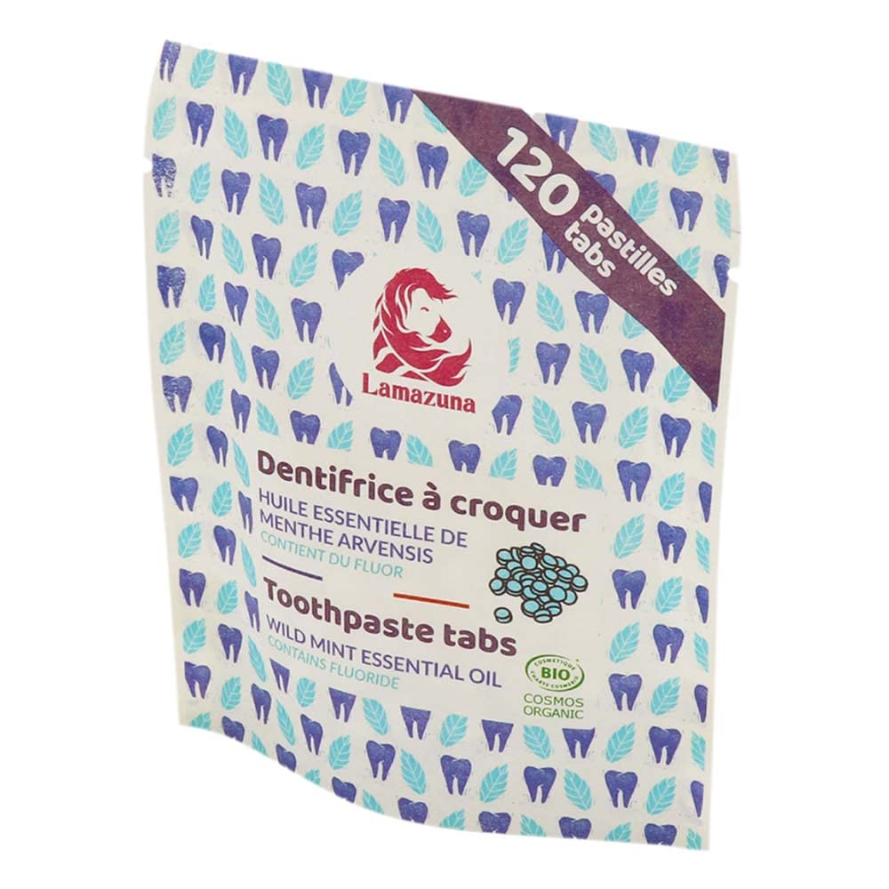 Lamazuna Toothpaste Tabs Ultra-Fresh Mint Organic 120 Lozenges