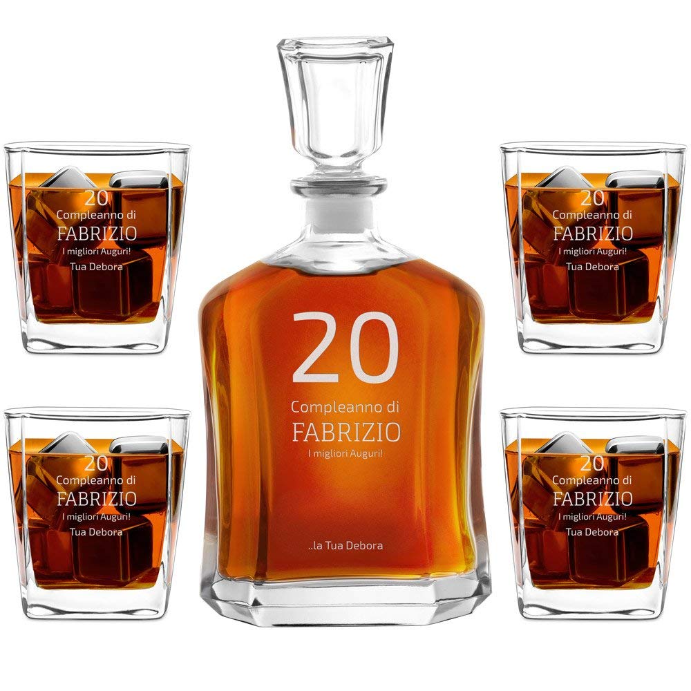 Maverton Set Decanter per Whisky in vetro, da 700 ml