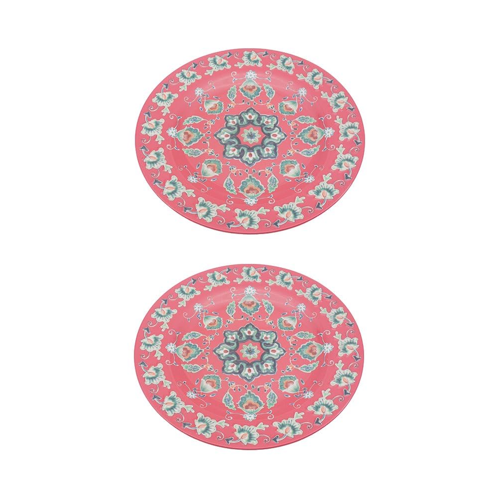 Tuscany Style Melamine Tableware (Pink, Plate 28 cm (Set of 2))