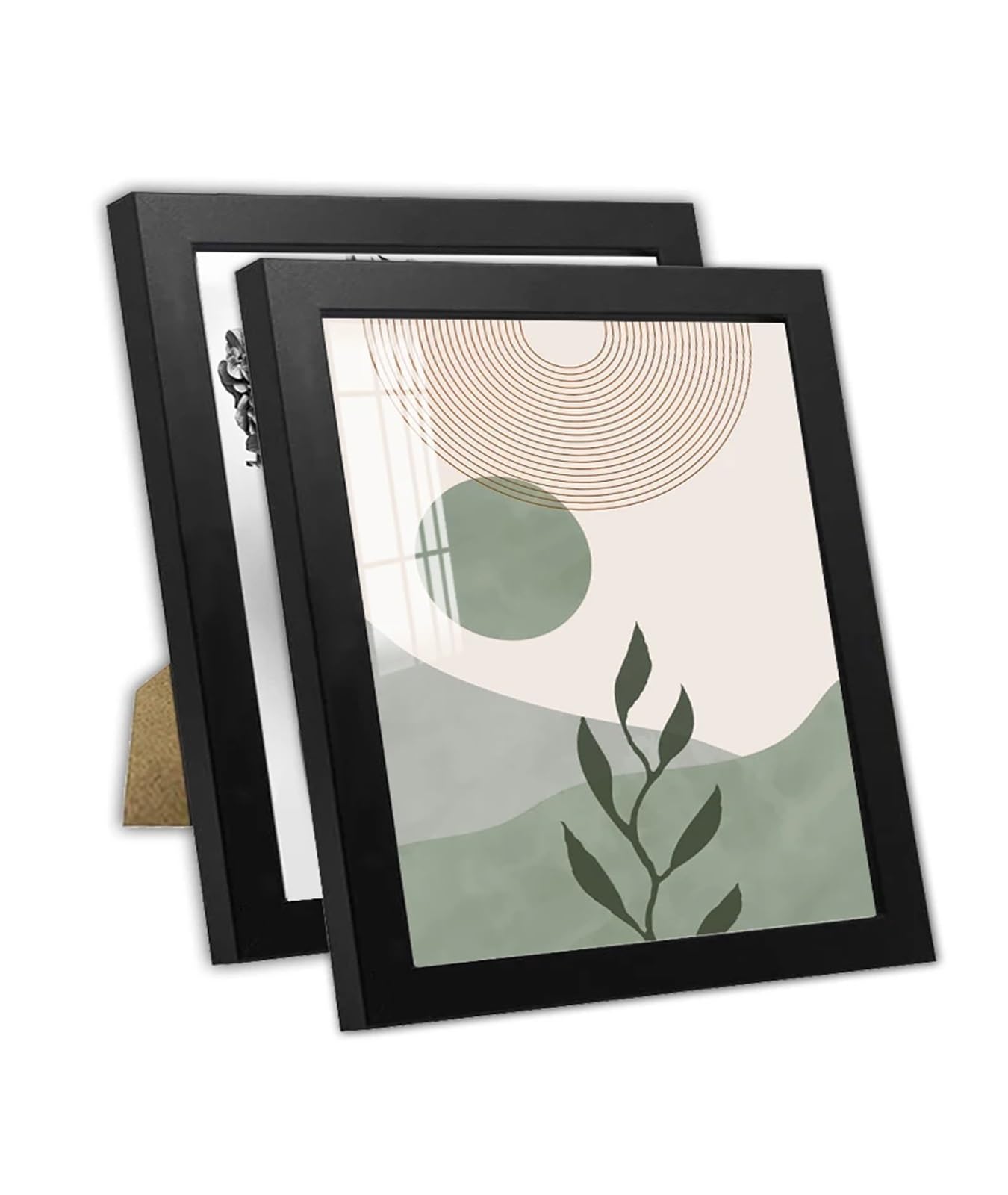 WNBFTTK Bilderrahmen 2pcs 4x6inch Black Wood Photo Frame 10x15cm Picture Modern Minimalist Family DIY Wall