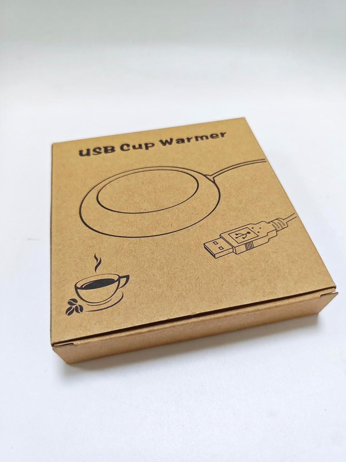Goodplay USB Cup Warmer Coaster Coffee Mug Warmer Heating Pad Desktop Insulated Coaster Cup Mat Heat Beverage Mug Mat Tea Coffee Heater Pad for Home Office (Dark Wooden Grain Colour)