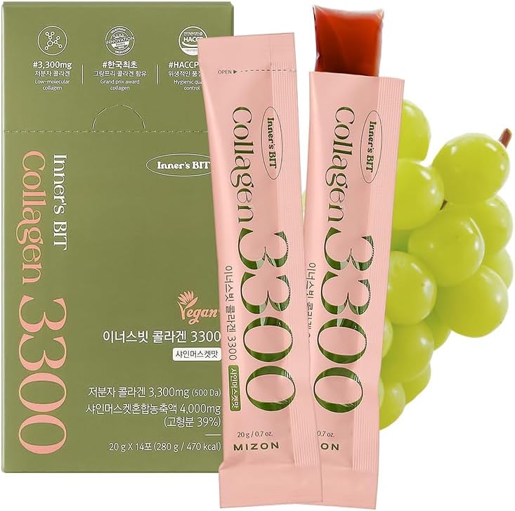 MIZON INNERSBIT Collagen 3300, Jelly Collagen, Vitamin C, D, Hyaluronic Acid, Biotin, Glutathione, Magnesium, Folic Acid, Healthy Skin