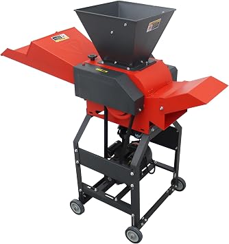 4-Blade Hay Cutter Pulverizer Hay Crusher Grass Pulverizers Grass Breaker Crop Straw Crusher Hay Chaff Cutter with Hopper&Voltage Display Screen 220V 2.2KW 400-800KG/H