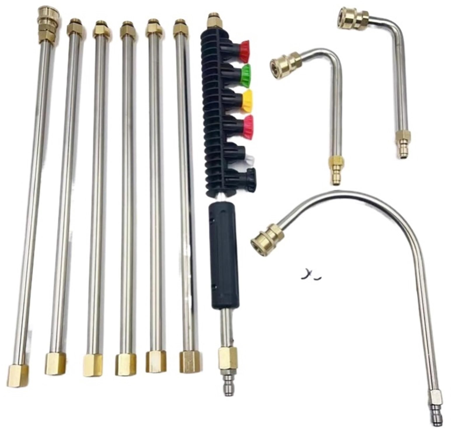 Aywtiun One Color Pressure Washer Extension Wand 10Pcs Pressure Washer Extension Wand Set High Lance With 6 Adjustable Nozzles High Pressure Garden Hose Nozzle