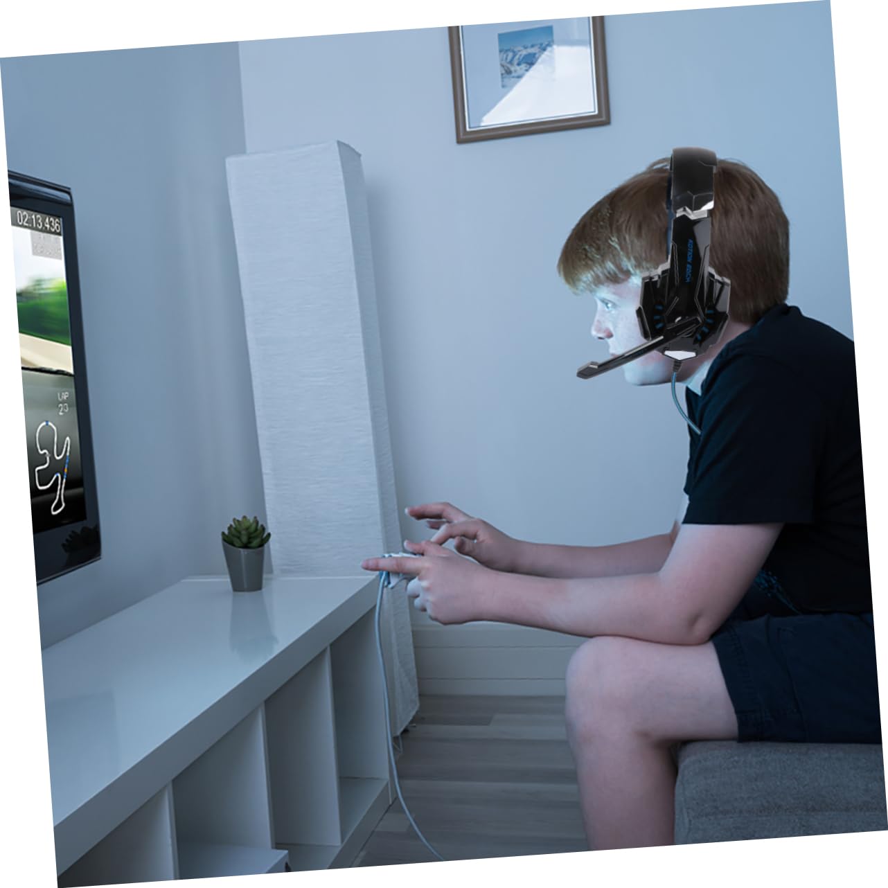 Gadpiparty 1pezzi Cuffie Gaming Over-ear Luminescent Con Microfono e Cavo Di Adattamento Comfort Estremo Per Lunghe Sessioni Di Gioco Isolamento Acustico Eccellente Materiali Amici Della