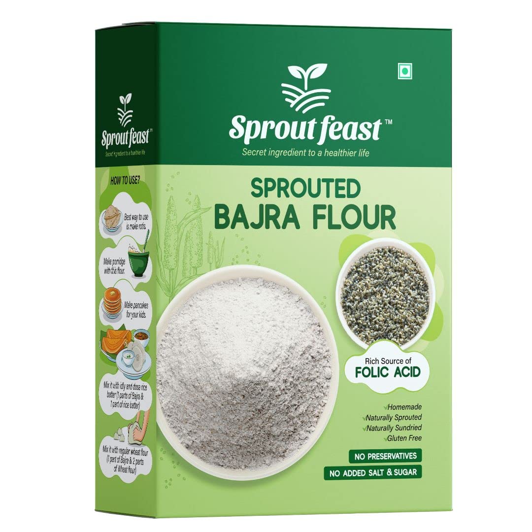 Sprout Feast Sprouted Bajra Flour 800 gms | 100% Homemade & Naturally Dried | Gluten Free | Suitable for All Age Groups (B0BC4QKRX6) Amazon Price History, Amazon Price Tracker