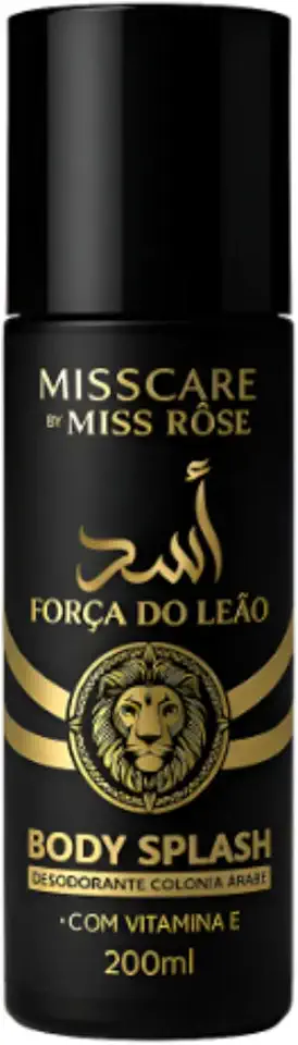 Body Splash Força do Leão – Colônia Desodorante Corporal Masculina 200ml, Fragrância Intensa e Refrescante, Toque Amadeirado e Marcante