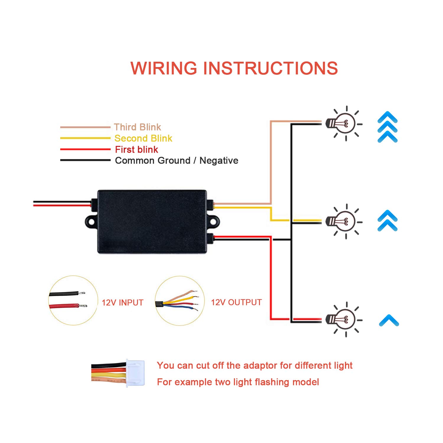 Mallofusa Universal Car Tail LED Light 12V 3-Step Sequential Dynamic Chase Flash Module Boxes Controller for Front Rear Turn Signal Light Retrofit Use 2PCS
