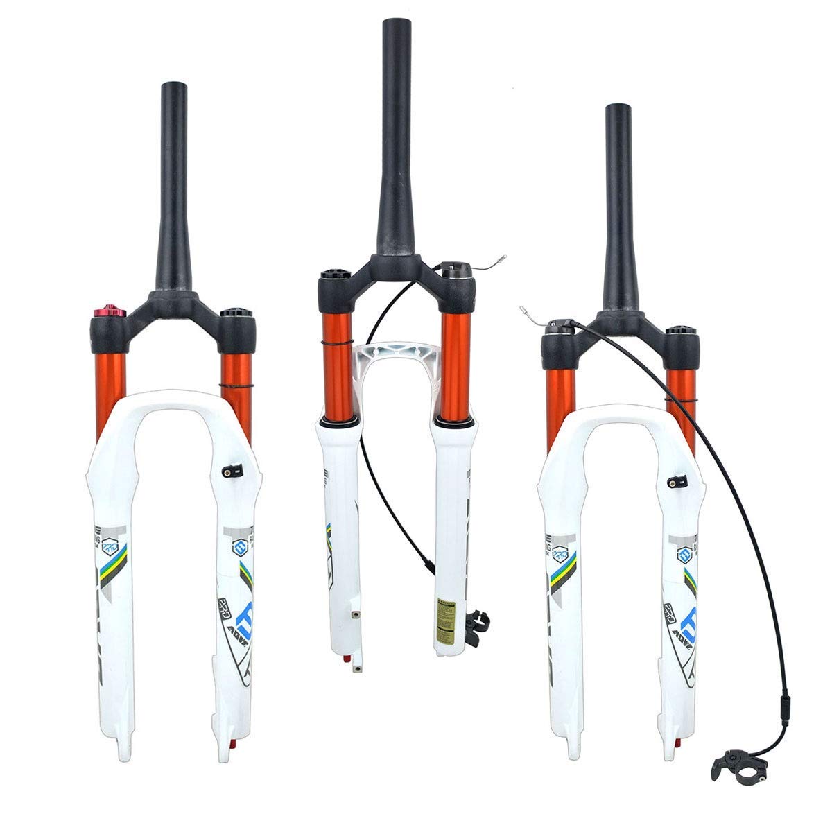 Horquilla de suspensión MTB XC Offroad Bike 26 27,5 29 Pulgadas Tubo cónico Blanco