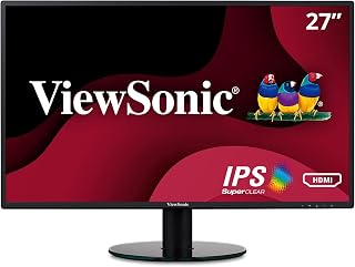 ViewSonic VA2719-SMH 27 Inch IPS 1080p Frameless LED Monitor with HDMI and VGA Inputs for Home and Office - Black