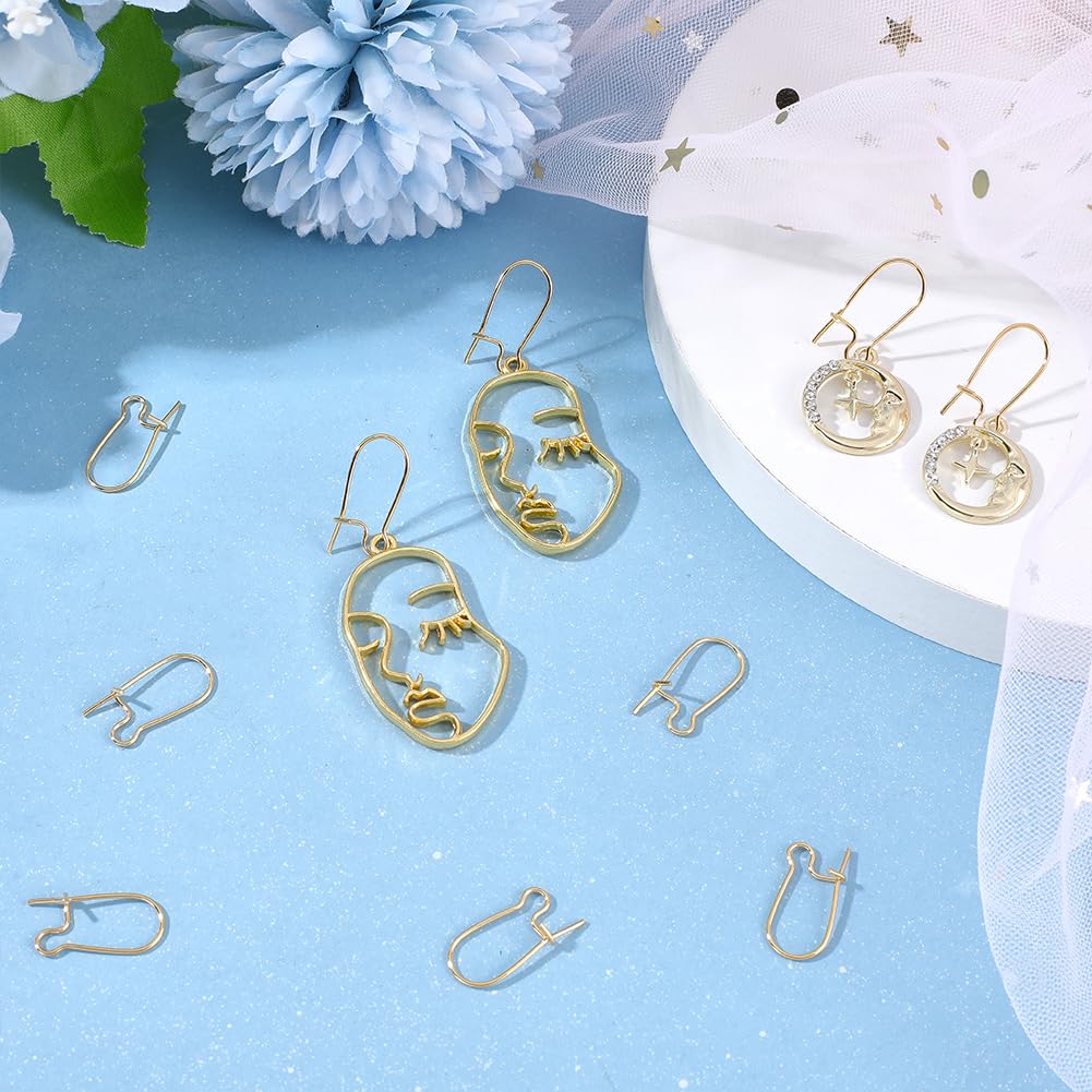20 Boucles D'Oreilles DIY Laiton Plaqué Or - 0.4x0.3" - Avec Anneaux Et Ecrous