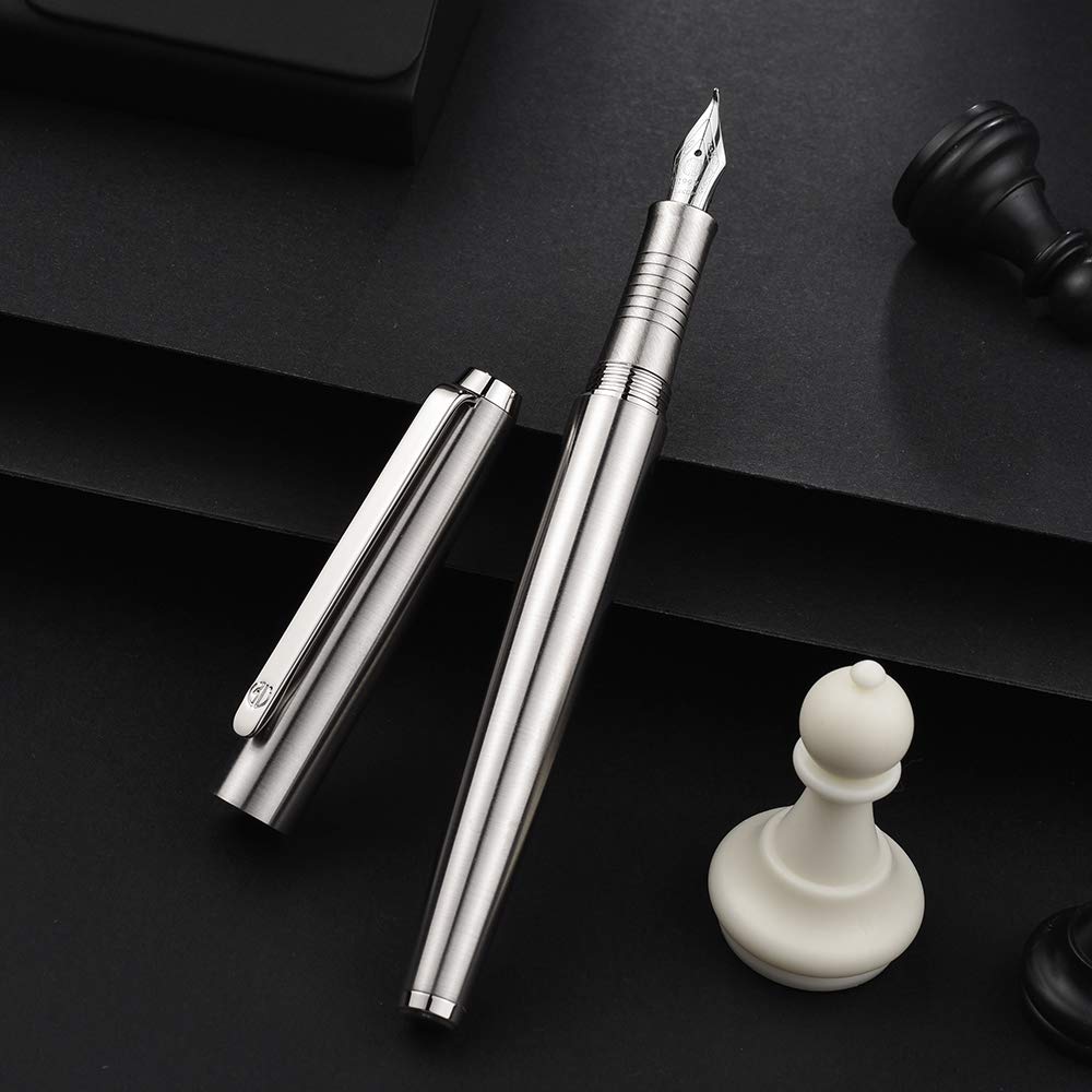 erofa Set di 3 penne stilografiche Hongdian (pennino fine, extra fine e piegato) per serie Black Forest 1850, 1851?6013, 517S e 517D