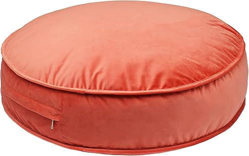 Miniatura 6 de Funda de almohada redonda de terciopelo para el suelo, puf para yoga, meditación, cojín de felpa, decoración de sala de lectura, solo funda (25.6