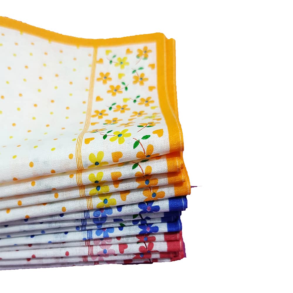 Khillayox™ Women's Cotton Floral Pattern Handkerchief Multicolor (36) 3