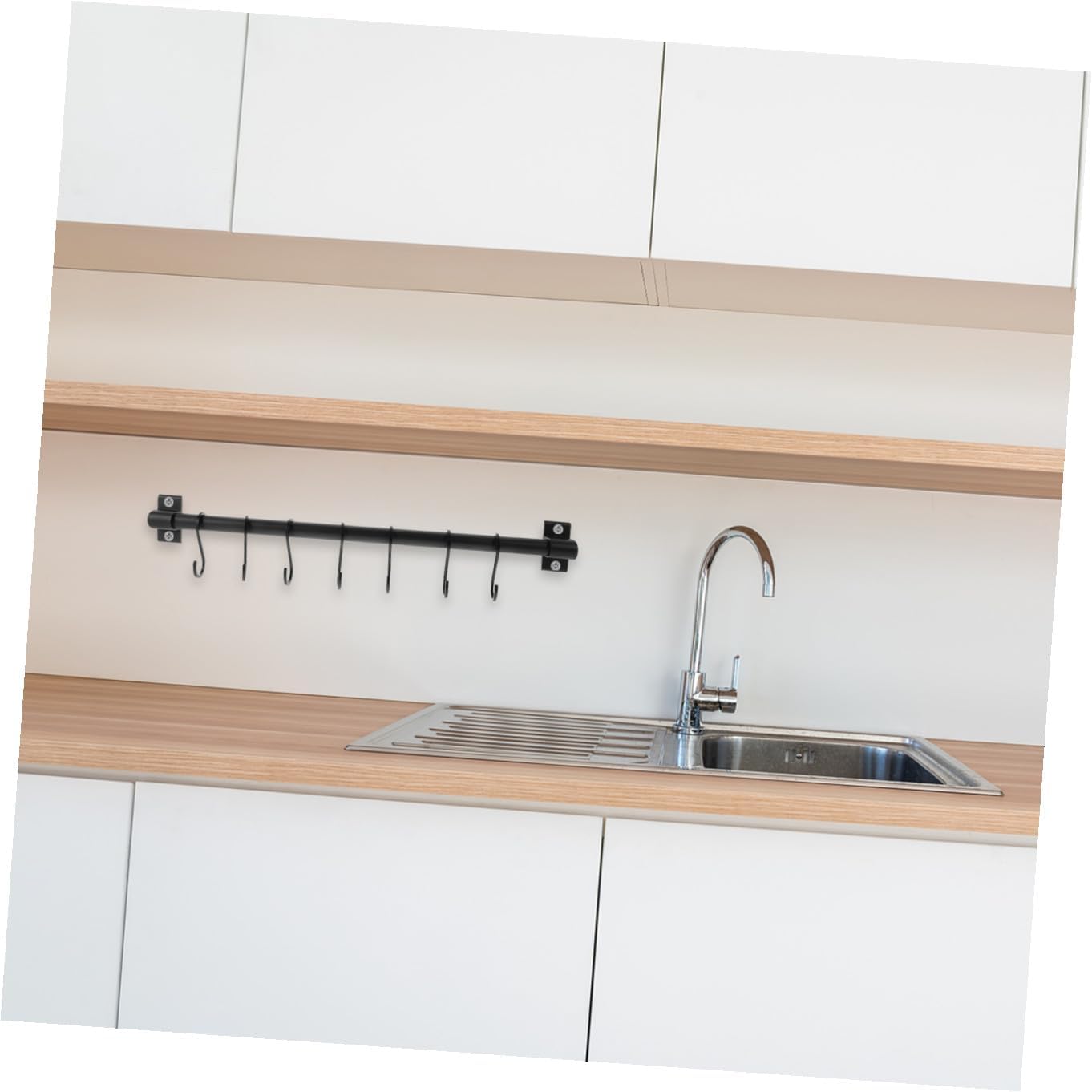 Zerodeko Multipurpose Kitchen Storage Mount Hooks for Hanging Towels Mugs Utensils Drying Cup Holder Black