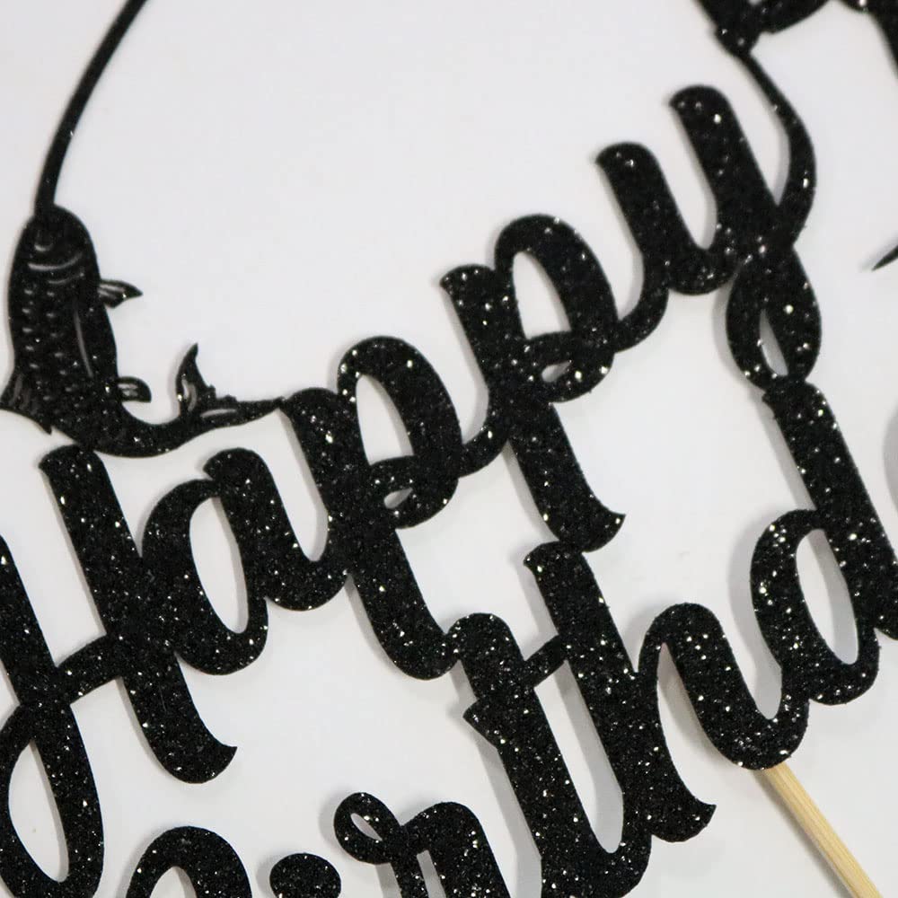 Gone Fishing Kuchendekoration – Happy Birthday Tortenaufsteller Für Angler, Outdoor-Party, Männer & Jungs