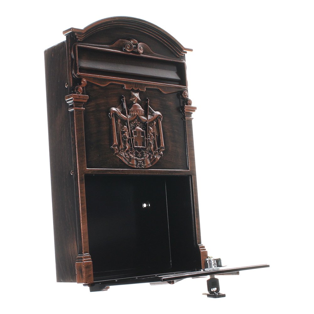 Profirst Boîte aux Lettres Mail PM 700 Antique Serrure à Cylindre 2 clés lxh 26x41cm Boîte aux Lettres Murale Porte-étiquette Fenêtre Transparente Matériel de Fixation
