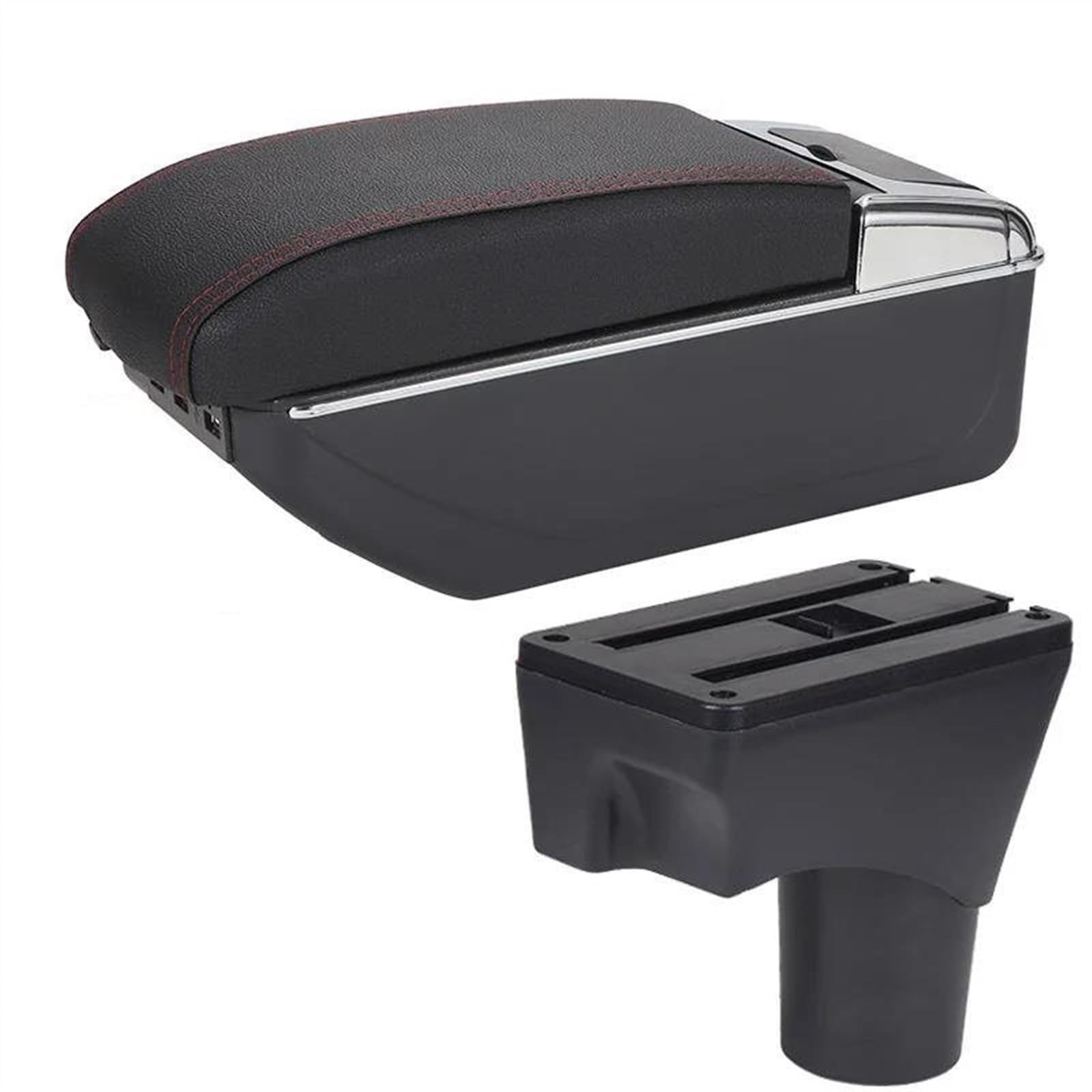 NMJLQW Storage Rack Car Decorative Styling Center Console Multifunctional Storage Box For March For Micra K13 For Sunny 2010-2022(B1 Black red 7USB)
