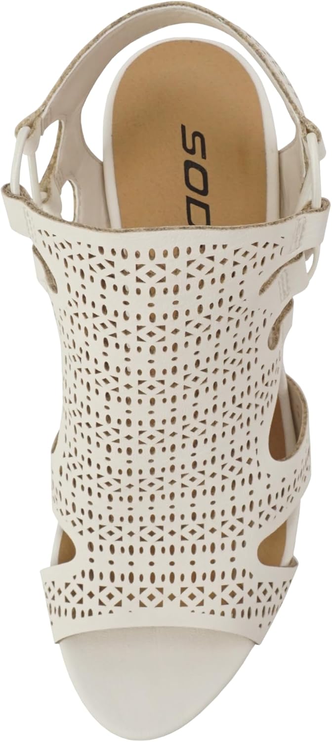 Soda Zuka ~ Women Open Toe Laser Cut High Heel Sandal with Adjustable Ankle Strap - Image 5