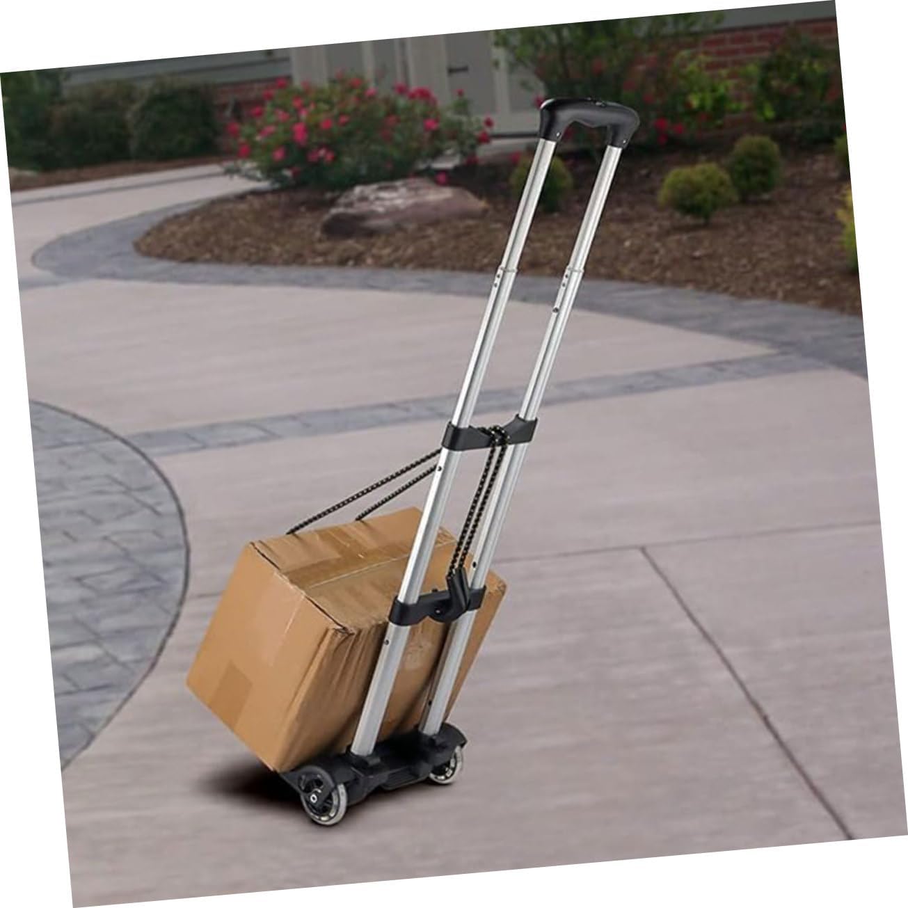 Housoutil Portable Cart Dolly with Wheels Collapsible Hand Truck for Travel and Shopping Lightweight and Foldable Luggage Cart for Easy Transportation