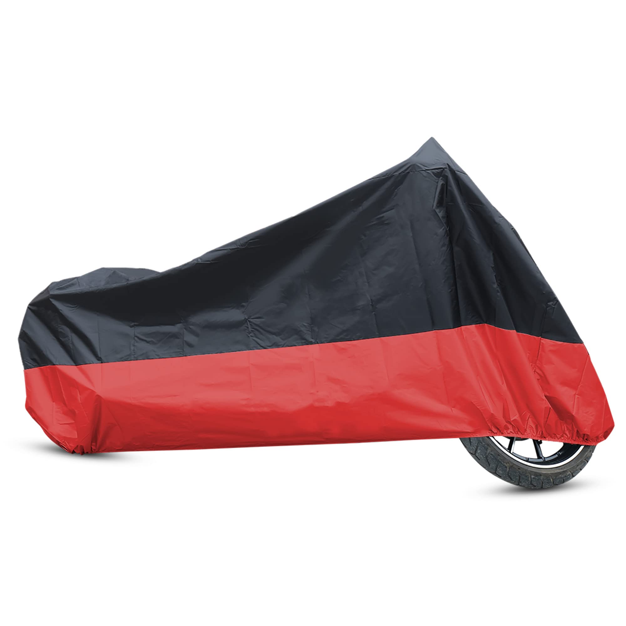 sourcingmap L 190T Rain Dust Motorcycle Cover Black+Red Outdoor UV Waterproof