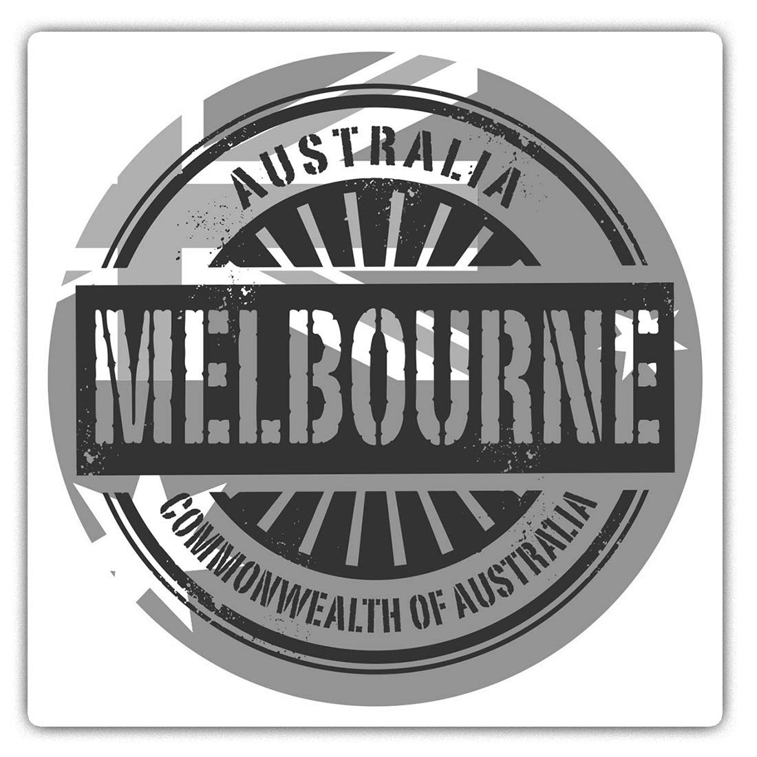 Destination Vinyl Ltd Multi 2 X 7.5Cm Square Vinyl Stickers - Melbourne Australia Australian Flag Decals 40569