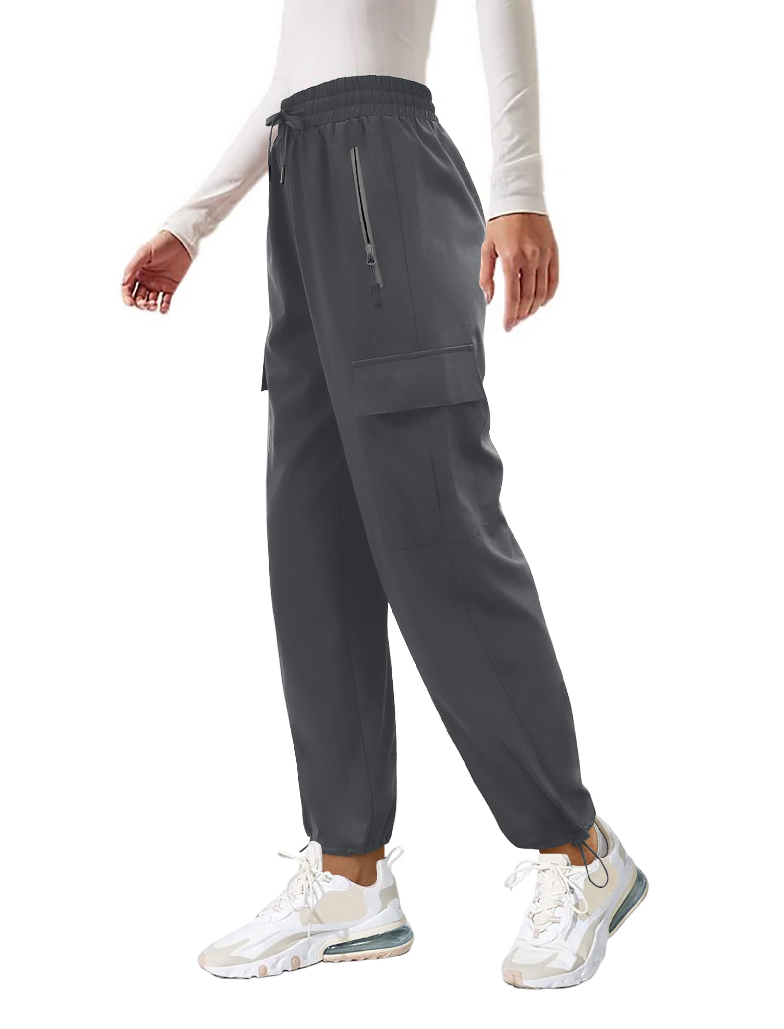 Friptspyg Outdoor Hosen Cargohose Damen Leichter Trekkinghose Wanderhose Schnelltrocken Wasserdicht Einstellgurt Sportlich Jogginghose mit Taschen