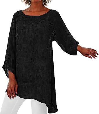SHAOBGE Summer Blouses for Women 2024 Women Plus Size Long Sleeve Irregular Hem Baggy Blouse Shirt Ladies Summer