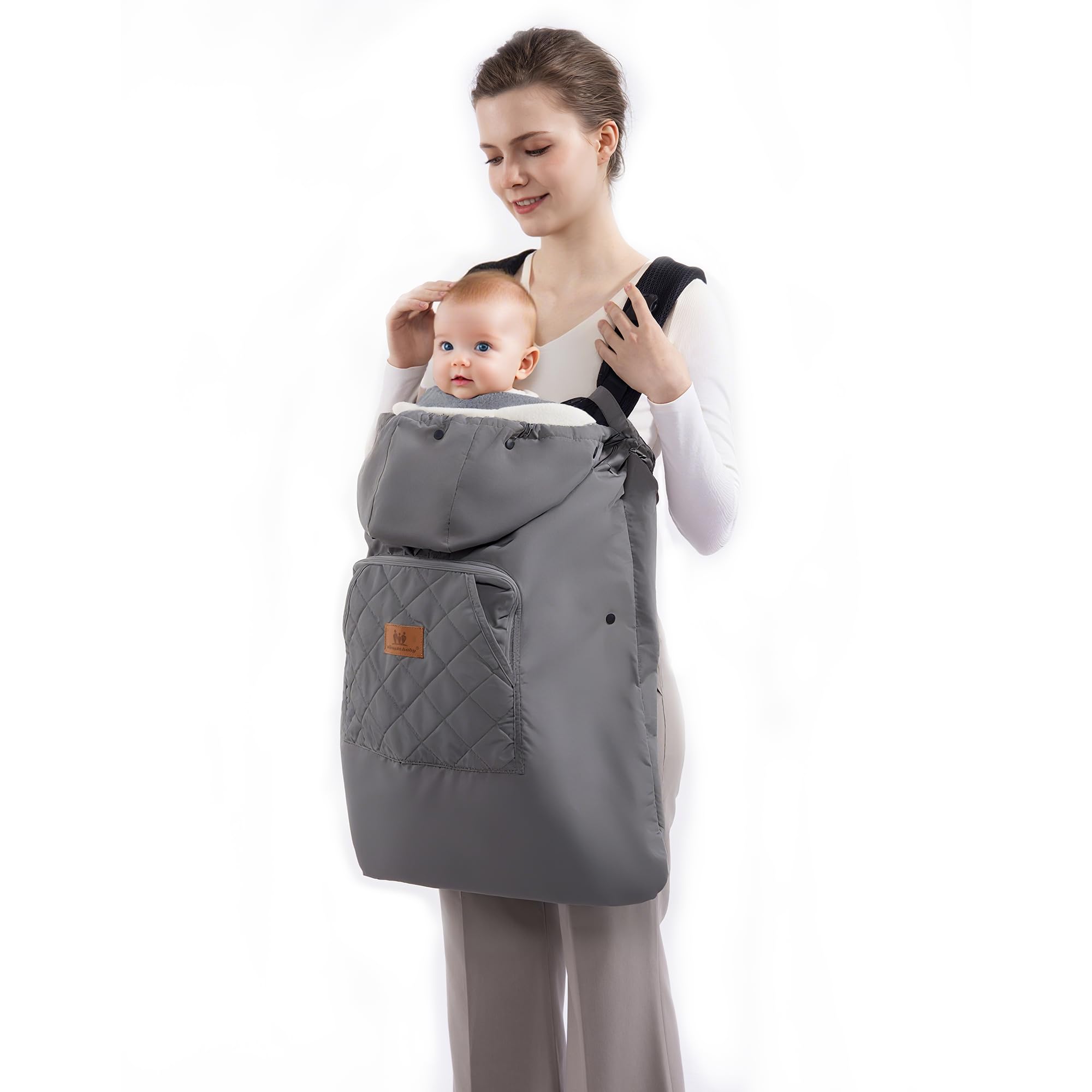 Funda de invierno para portabebés, cálida, universal, impermeable, para portabebés (gris oscuro)