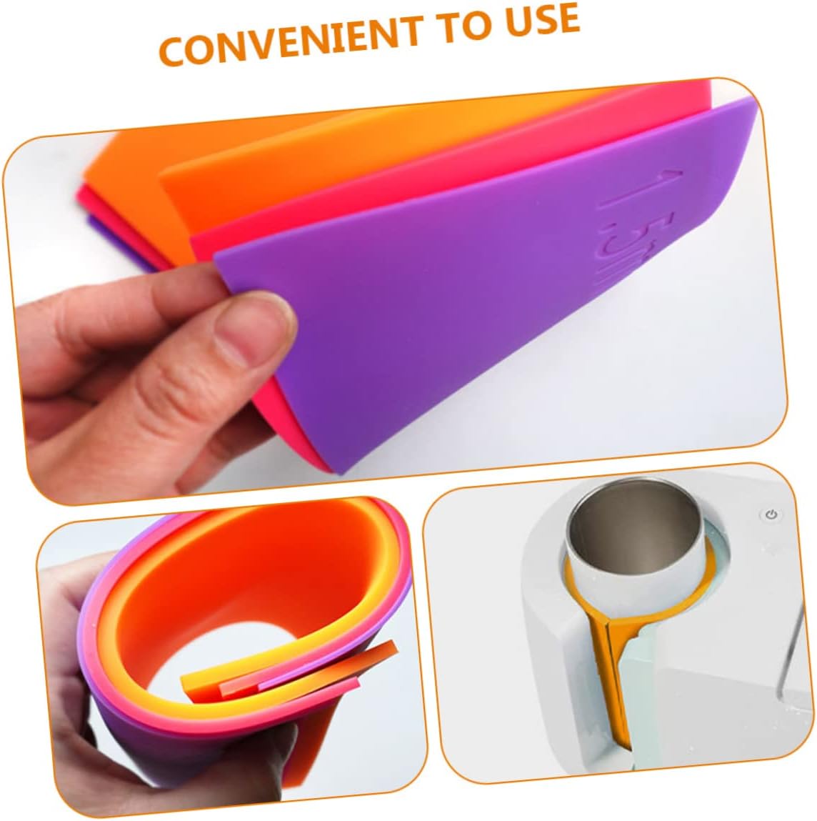 Homoyoyo 3pcs Silicone Mug Sublimation Sleeves Flexible - Wraps for Professional Mug Press for High-Temperature Printing Versatile Sublimation Supply Set Rose Red and Orange