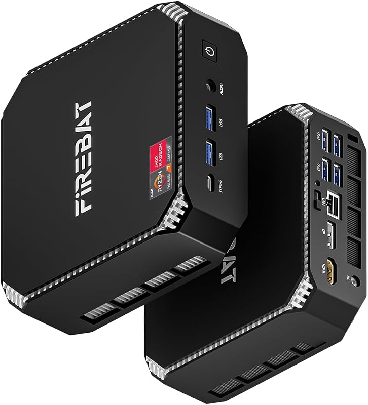 Mini PC para juegos Ryzen7 7735HS【A6】8C/16T, hasta 4,75 GHz 54 W, gráficos AMD Radeon 680M, USB-C, WiFi6/BT5.2/2.5G LAN, 16 GB LPDDR5 RAM, 512 GB PCIe SSD, computadora de escritorio pequeña para estudiantes/hogar/empresas