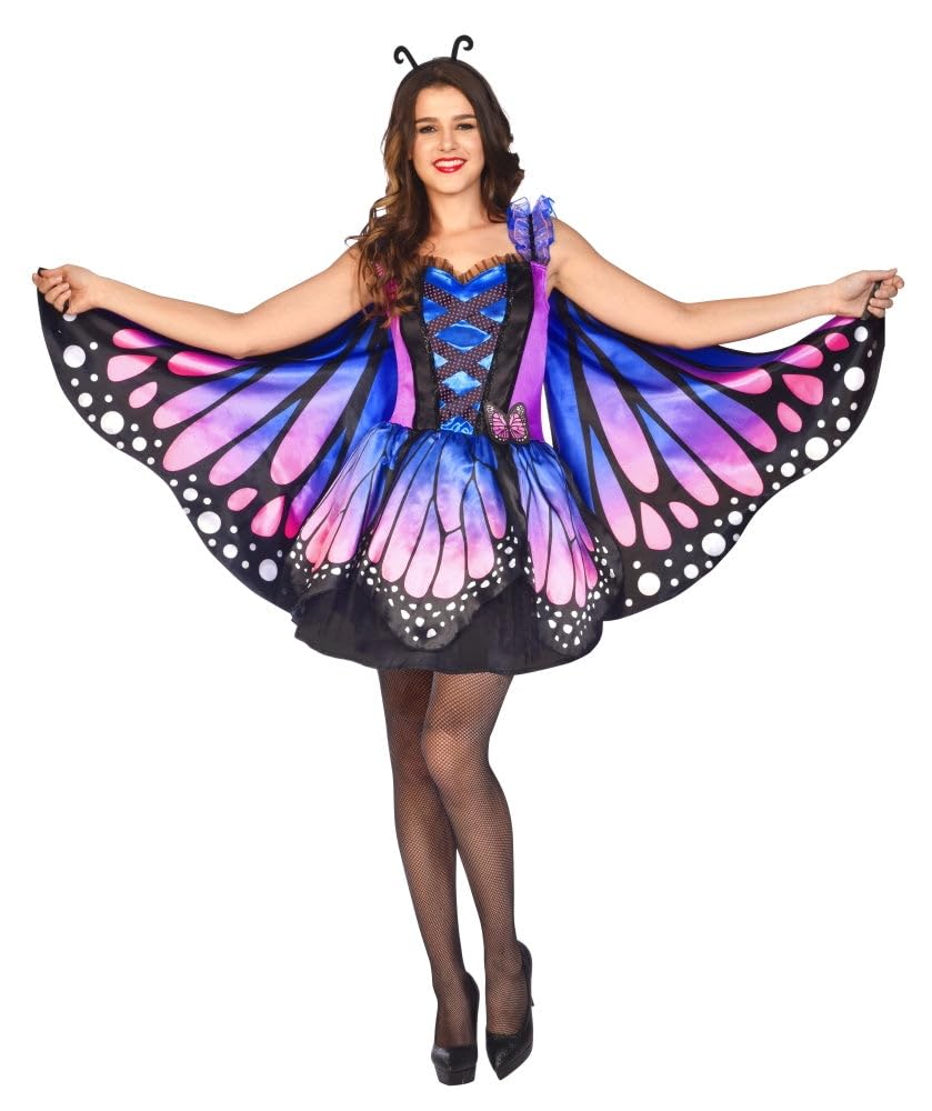 amscan (PKT) (9910884) Adult Ladies Mystical Butterfly Costume (UK 14-16)