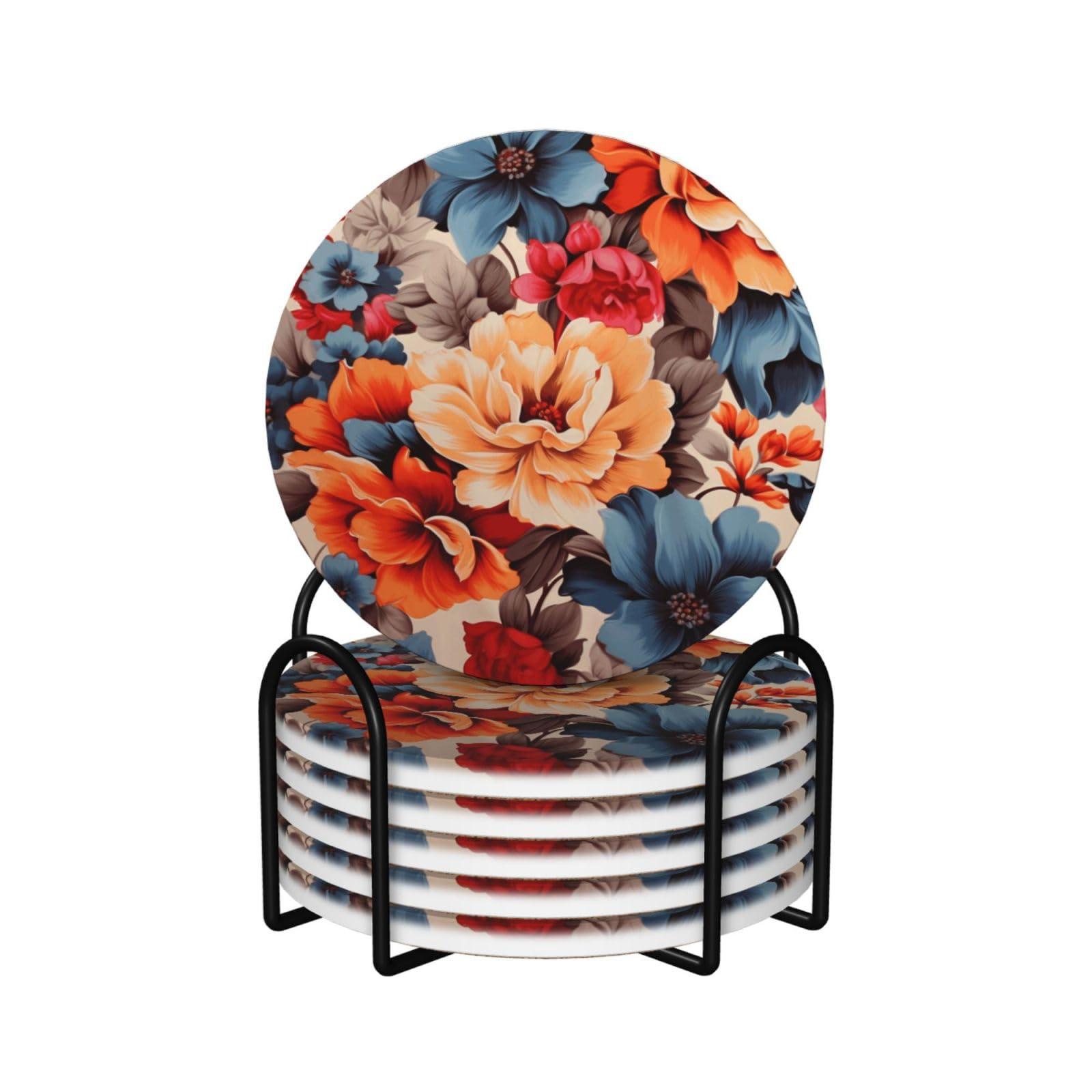 Dessous de verre à imprimé floral chic pour sublimer votre table basse de salon