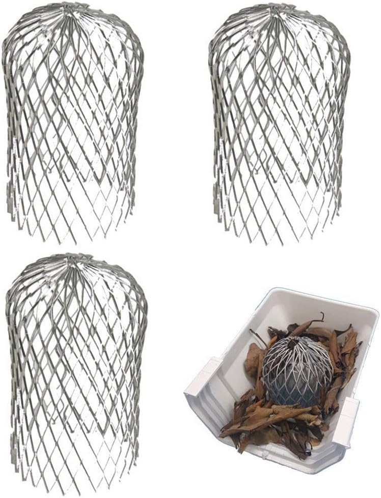 Lainrrew 3 Pcs Gutter Guard 3 Inch Flexible Aluminum Filter Strainer Rain Gutters Strainer Downspout Guard Protection Net Cover Stop Blockage from Leaves & Debris (Style 1)