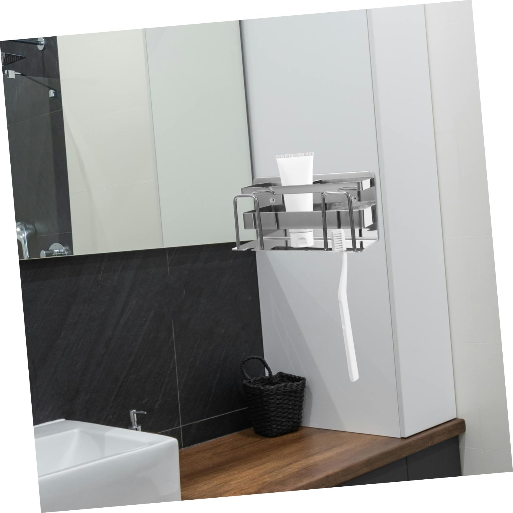 Ciieeo 3 Pezzi Porta Spazzolino In Acciaio Inossidabile Porta Spazzolini Da Bagno Porta Spazzolino Da Piano Di Lavoro Multifunzionale Supporto Da Parete Per Bagno Porta
