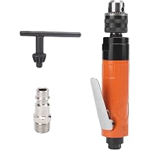 3/8in Straight Air Drill Handheld Pneumatic Screwdriver Drilling Machine with Alloy Hardened Gear for Grinding and Deburring I Style