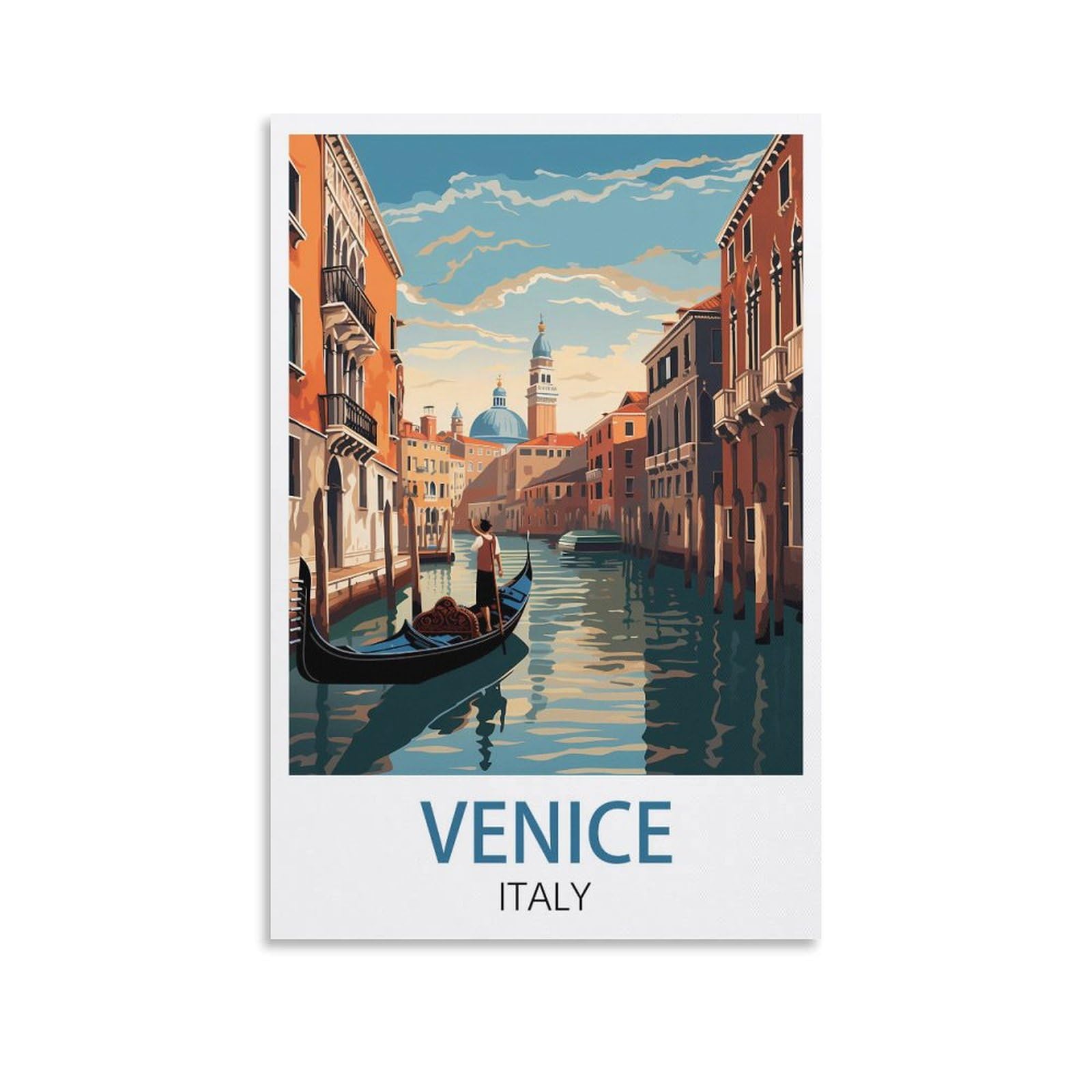 Zzhhegn Unframe-Style Venice Italy Vintage Travel Poster 08X12inch(20X30cm) Canvas Art Poster And Wall Art Picture Print Modern Family Bedroom Decor Posters