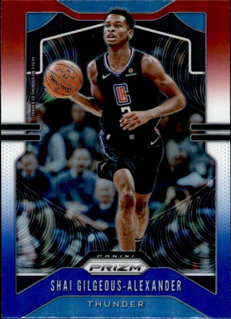 2019-20 Panini Prizm Prizms Red White and Blue #122 Shai Gilgeous-Alexander Oklahoma City Thunder Basketball Card