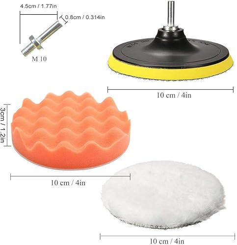 Vista 12 de Yesallwas, kit de 11 almohadillas de espuma para pulir de 3 pulgadas, kit de almohadillas de esponja para pulir, pulir, encerar