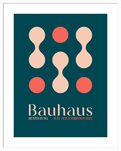 Miniatura 22 de Amanti Art Framed Wall Art Print 21x17 Bauhaus Blue Clubs by Emel Tunaboylu, Abstract Wall Art, Mid Century Modern Decor, Small Poster Painting