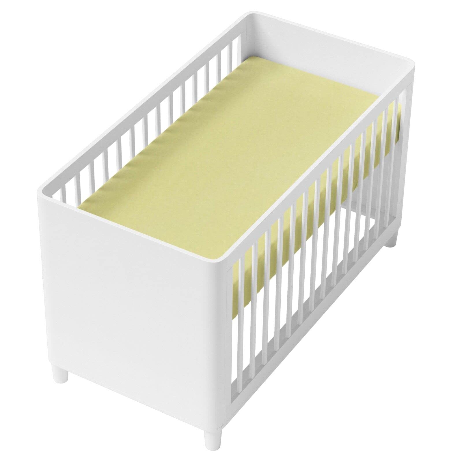 Babymam Orange 100% Cotton Fitted Cot Sheets In Cot Bedding Travel Sheet For Baby Toddler Junior Cotbed Crib (160X80cm, Yellow)