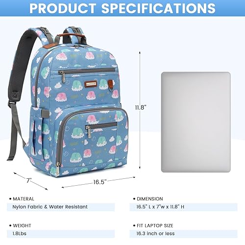 Miniatura 4 de Mochila para pañales, bolsas de pañales grandes para bebés con cambiador portátil para niños y niñas, bolsa de viaje multifunción para mamás, papás,