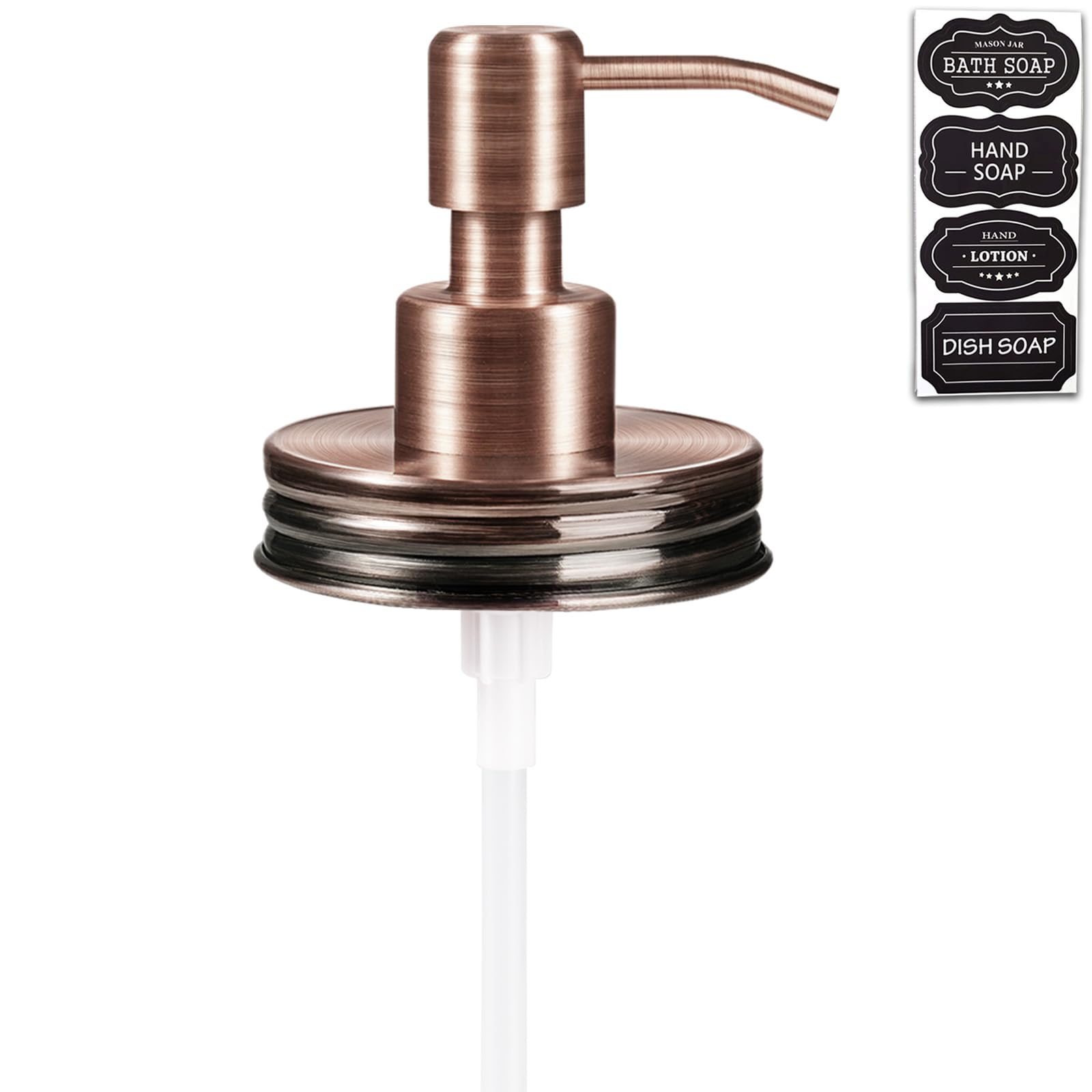 Amolliar Mason Jar Liquid Soap Dispenser Lid, Copper 1 Pack, 16oz Soap Pump