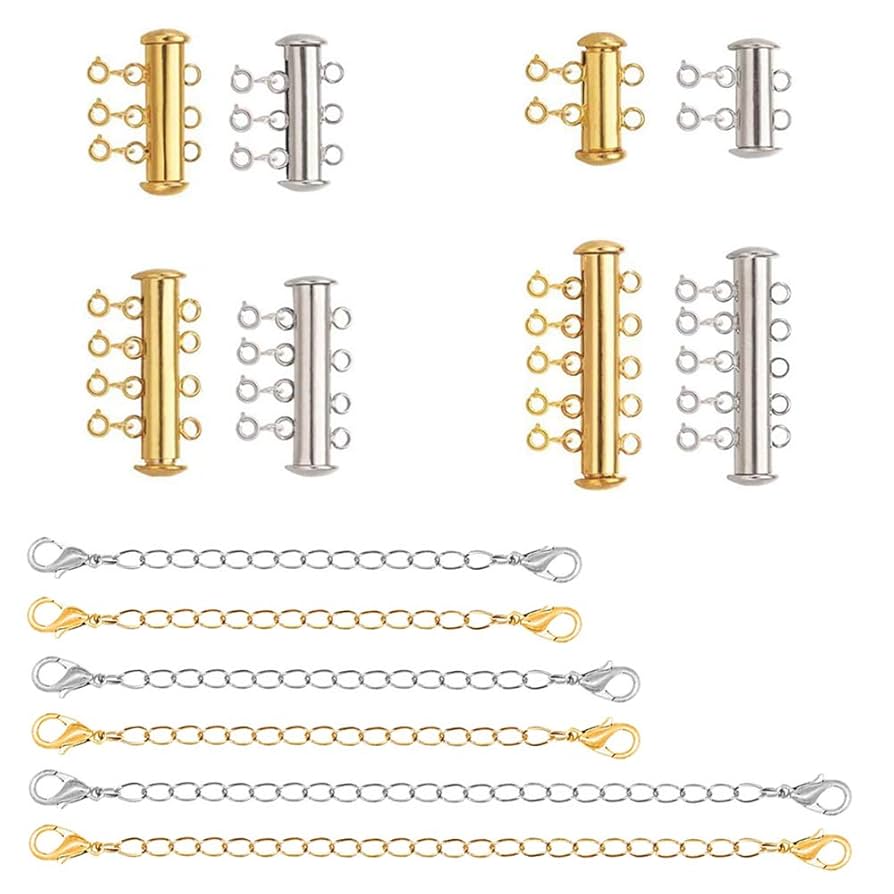 Amazon.com: 4 Sizes Slide Clasp Lock Necklace Connectors
